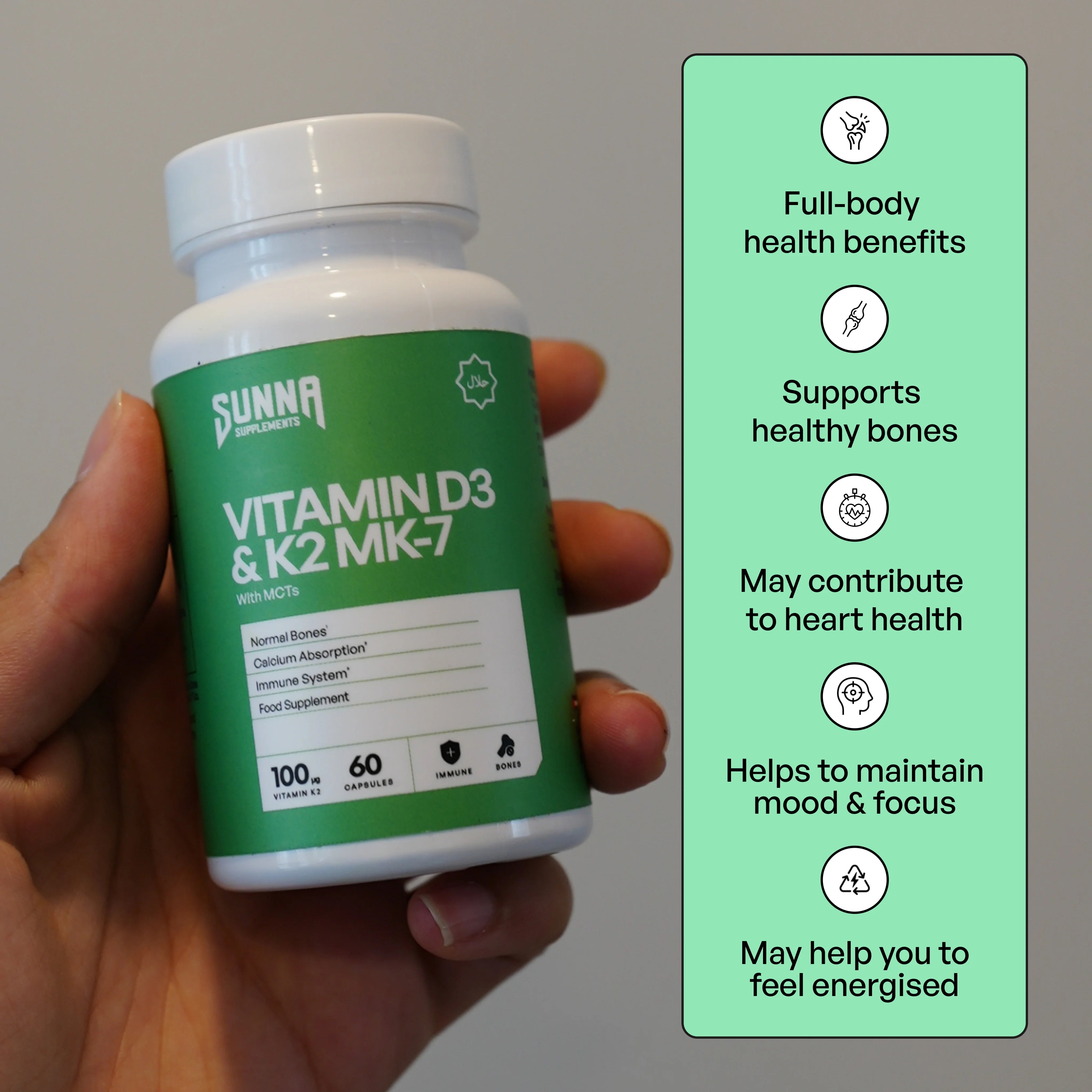 Vitamin D3 & K2 MK-7 with MCT Oil