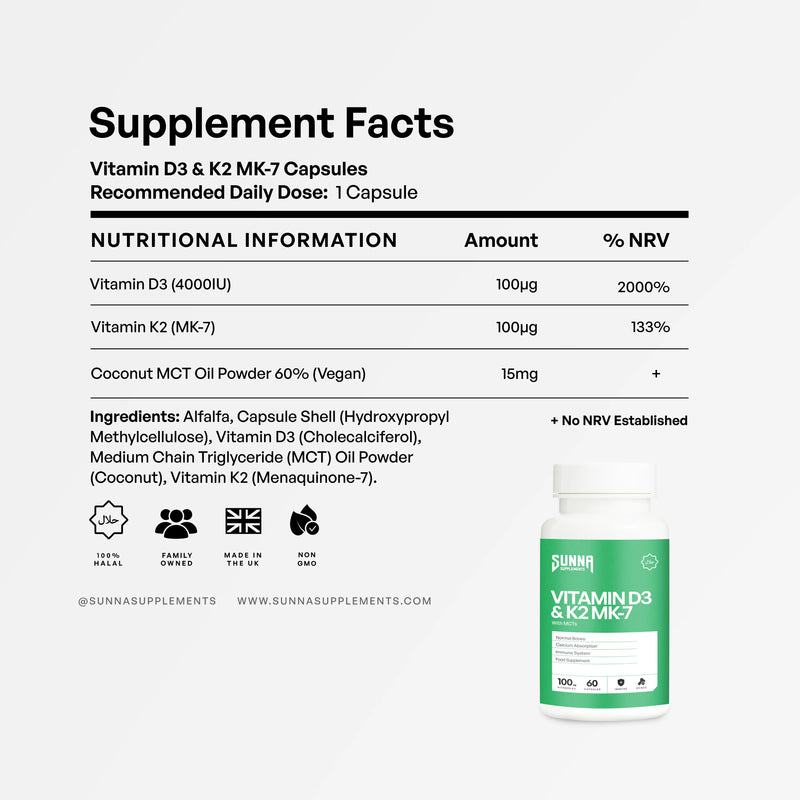 Vitamin D3 & K2 MK-7 with MCT Oil