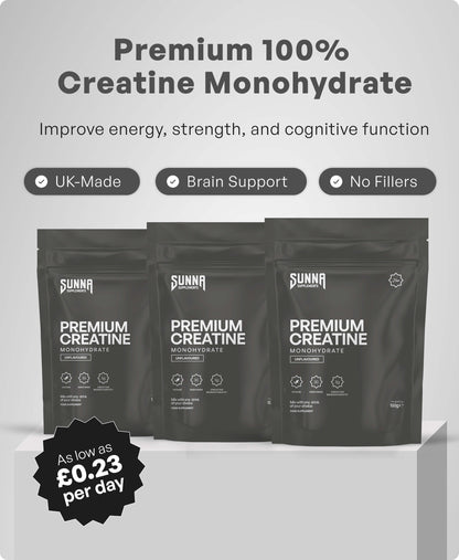 Premium Creatine Monohydrate - Unflavoured + 3 FREE Gifts (Worth £50)