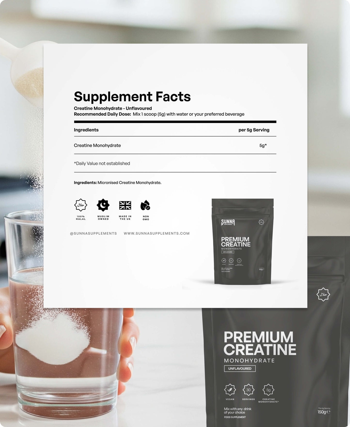 Premium Creatine Monohydrate - Unflavoured + 3 FREE Gifts (Worth £50)